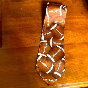 Brown football patterned Steven Harris tie